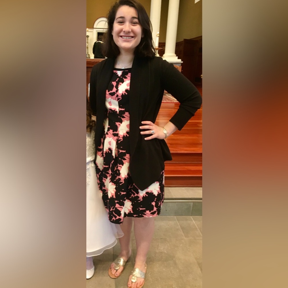 Fun Pink Floral Ann Taylor Dress 🩷🤍🖤